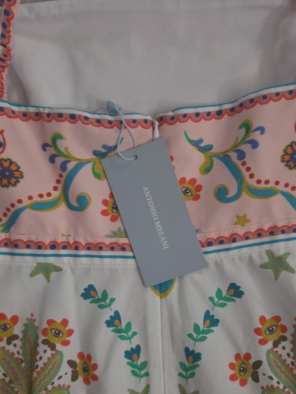 NWT ANTONIO MELANI Multicolor Paisley-Floral Spaghetti-Strap Dress Womens Sz 14 - Picture 7 of 10